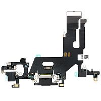 Шлейф для Apple iPhone 11 для коннектора зарядки черный Оригинал