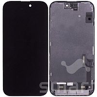 Дисплей для Apple iPhone 15 в сборе с рамкой черный (Идентификатор USED) Service Pack