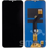 Дисплей для Tecno Spark 7 в сборе без рамки черный Оригинал