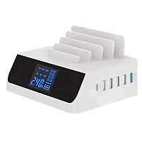 USB Hub YC-CDA35Q 100w с дисплеем PD/QC 3.0 5 USB 1 Type-C