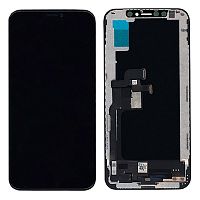 Дисплей для Apple iPhone XS в сборе с рамкой черный CH/G